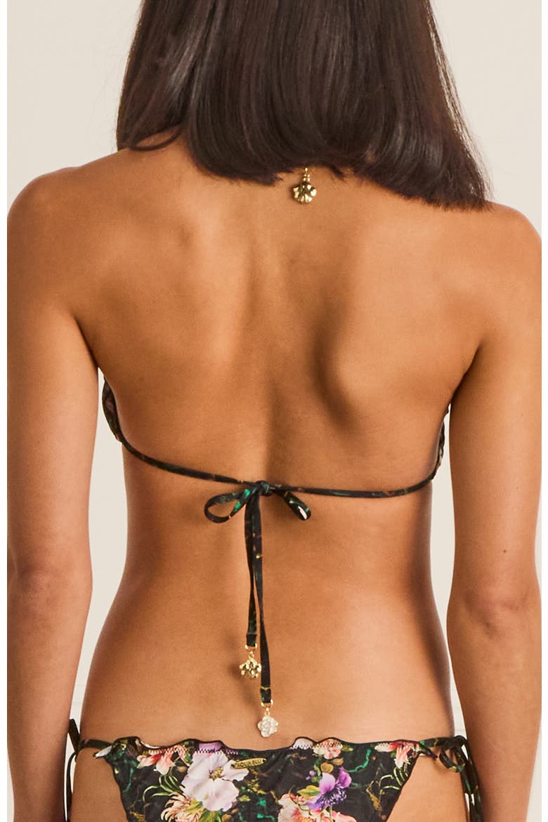 Lettuce Edge Sadie Triangle Bikini Top, Alternate, color, Black