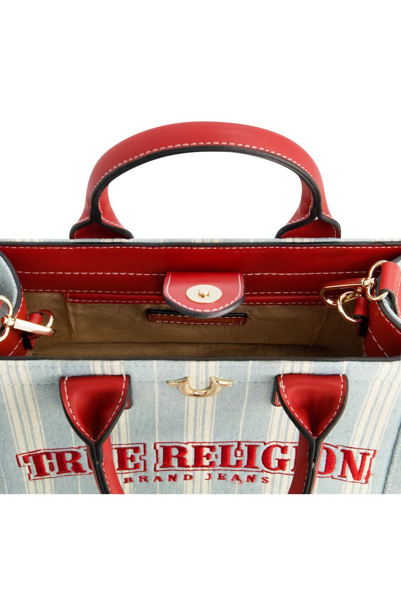 True Religion Denim Stripe Modern Tote, Alternate, color, Denim