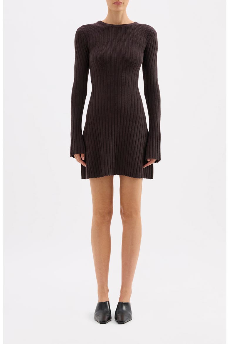 Astrid Knit Mini Dress, Main, color, Espresso