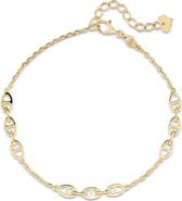 DEVATA Mariner Anchor Chain Bracelet in 14K Gold, 22mm