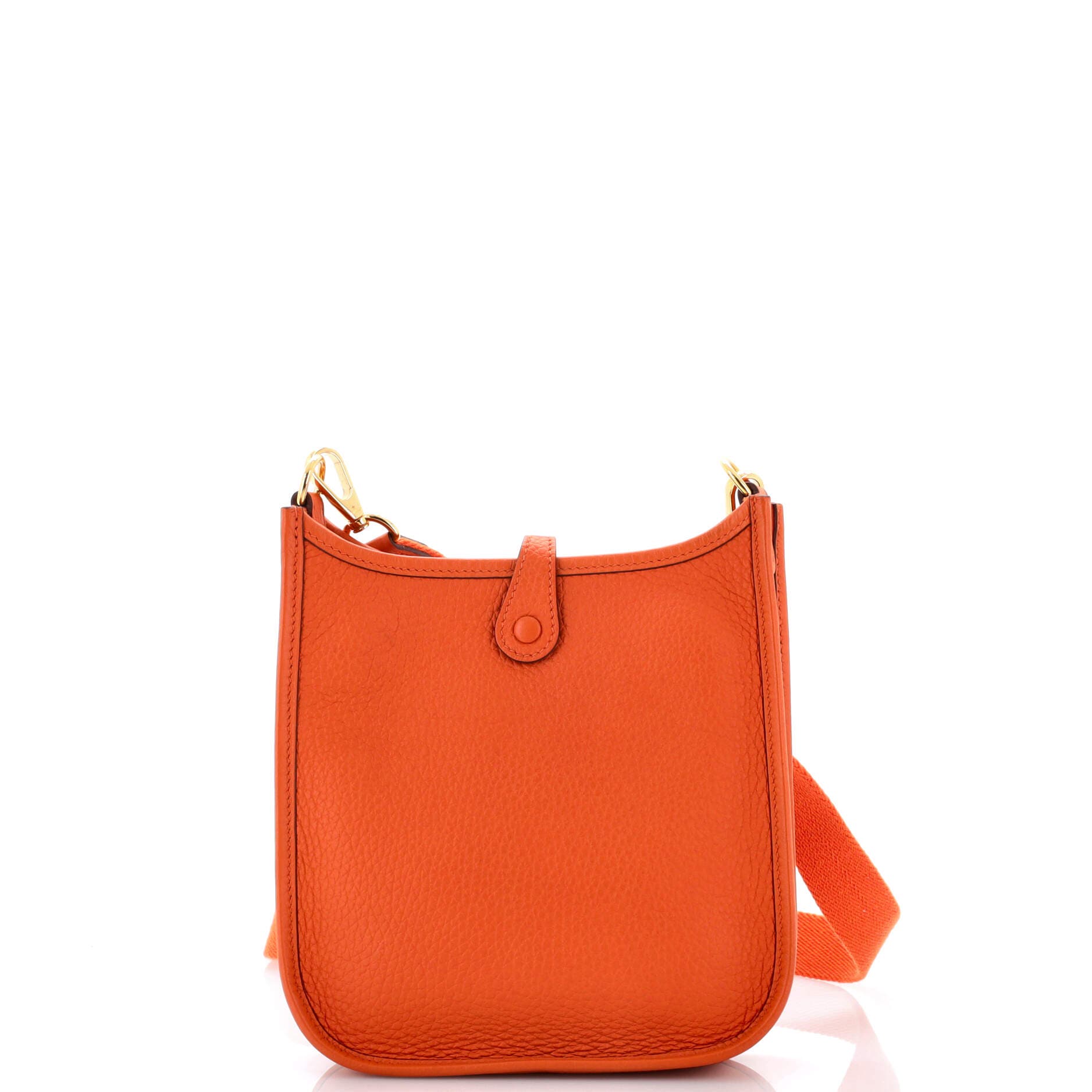 Pre-Owned Hermes Evelyne Bag Gen III Clemence TPM, Alternate, color, Orange Minium