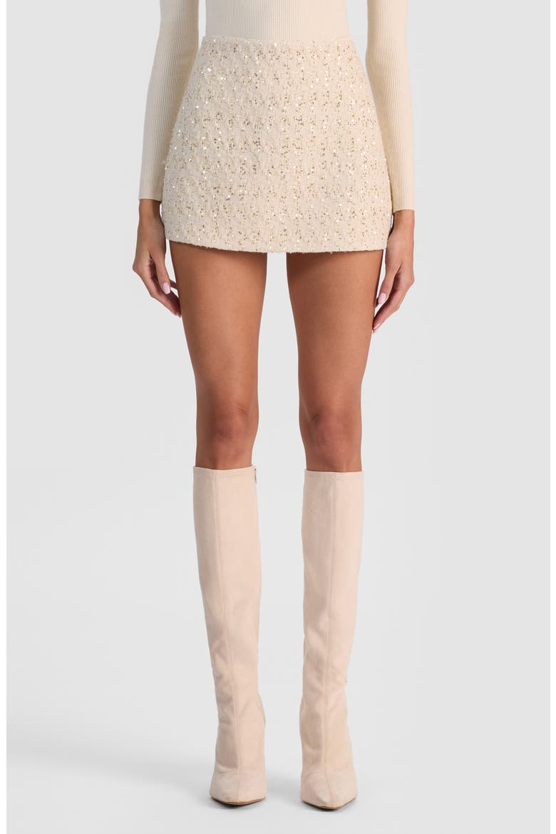 Rubi Metallic Tweed Miniskirt, Main, color, NATURAL