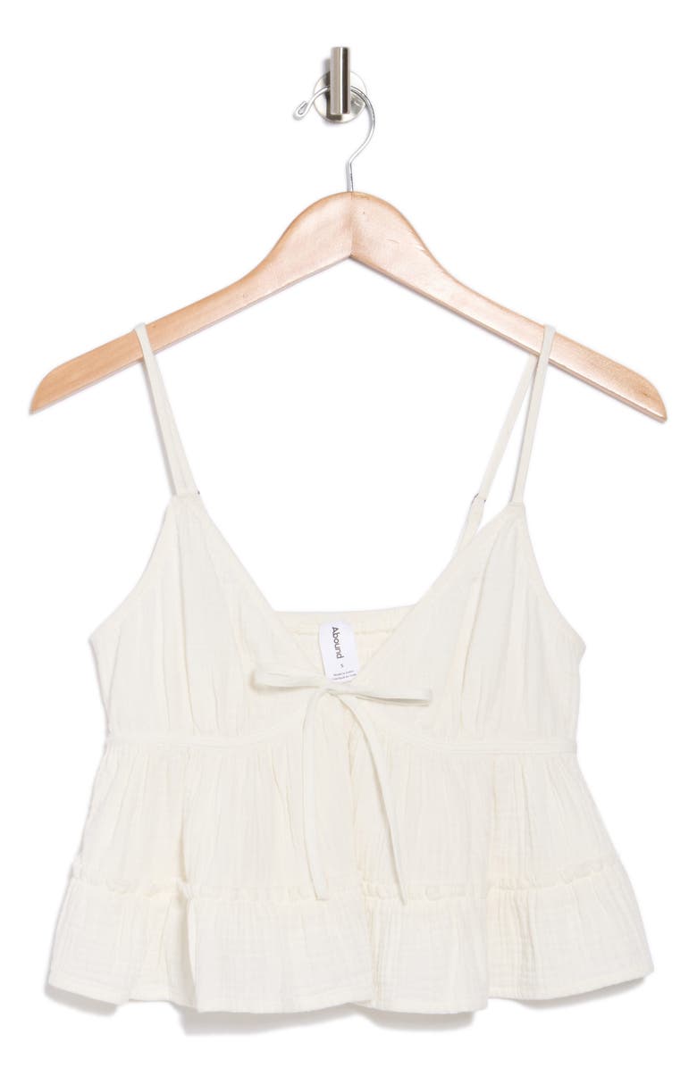 Abound Front Tie Gauze Cami, Alternate, color, Ivory