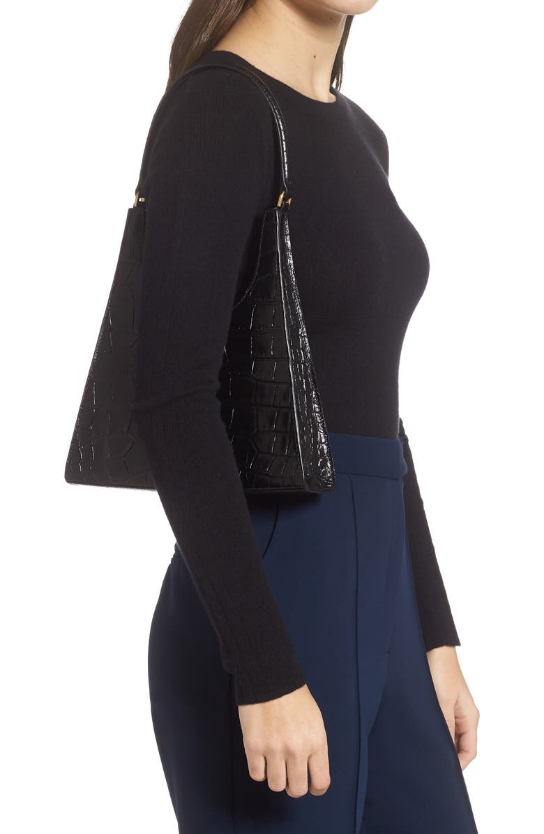 STAUD Small Rey Leather Shoulder Bag, Alternate, color,