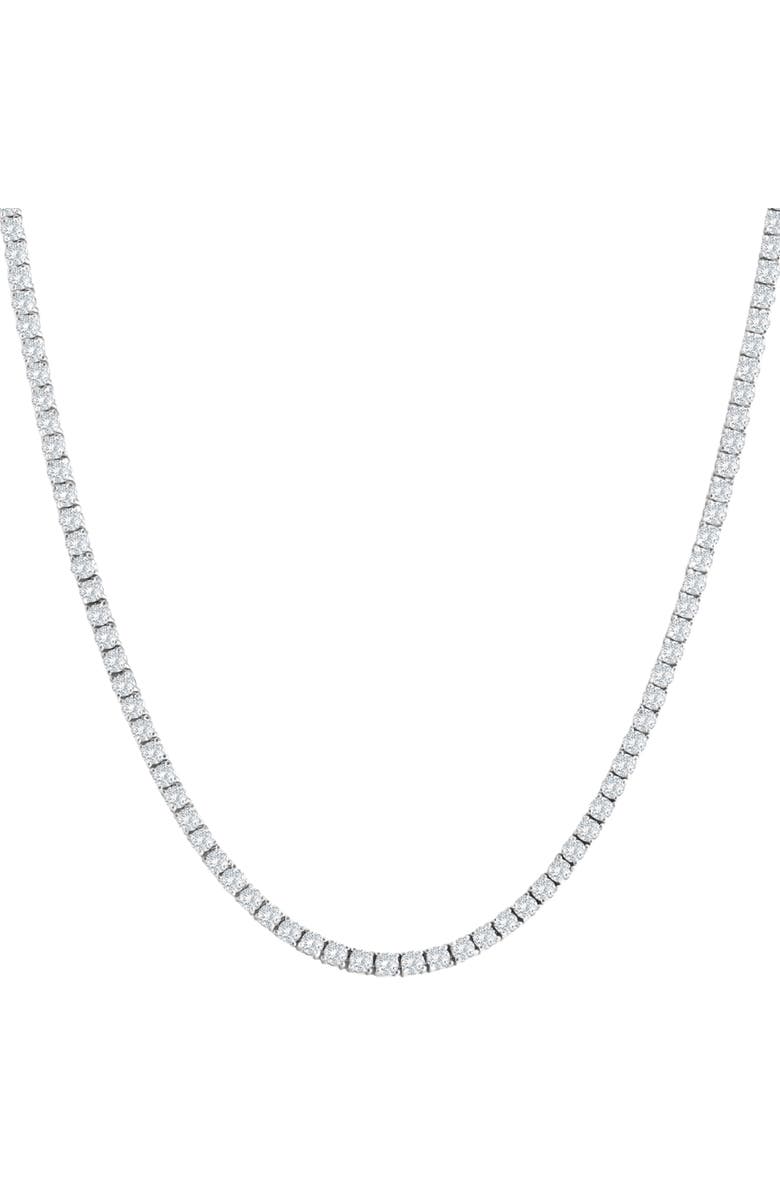 Bliss Diamond 10Ct TW Lab Grown Diamond Tennis Necklace 14K Gold 18", Main, color, 14K White Gold