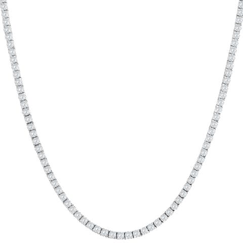 10Ct TW Lab Grown Diamond Tennis Necklace 14K Gold 18"