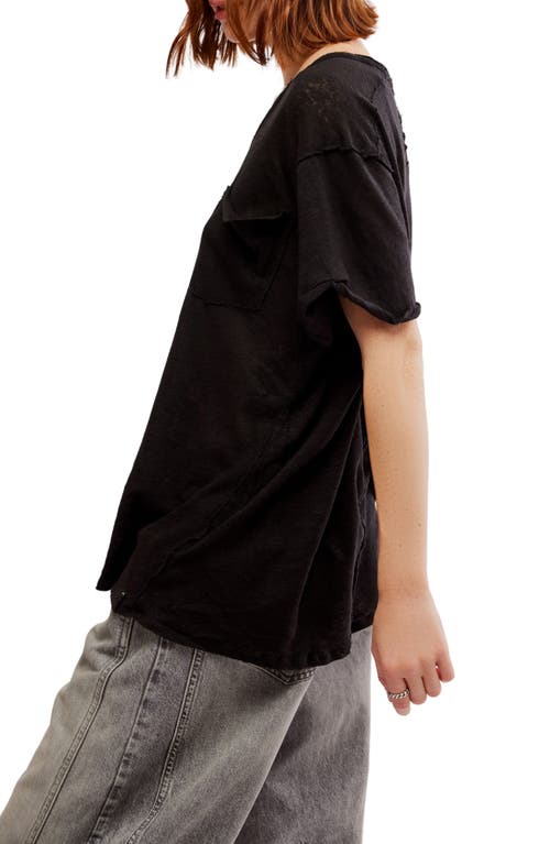 Free People All I Need Oversize Tee In Washed Black