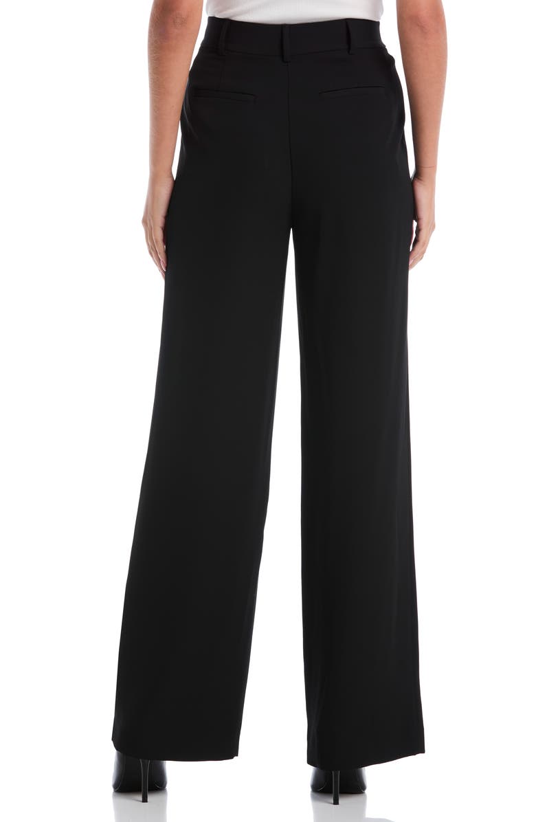 Laundry by Shelli Segal Extended Tab Pleated Pants, Alternate, color, Black