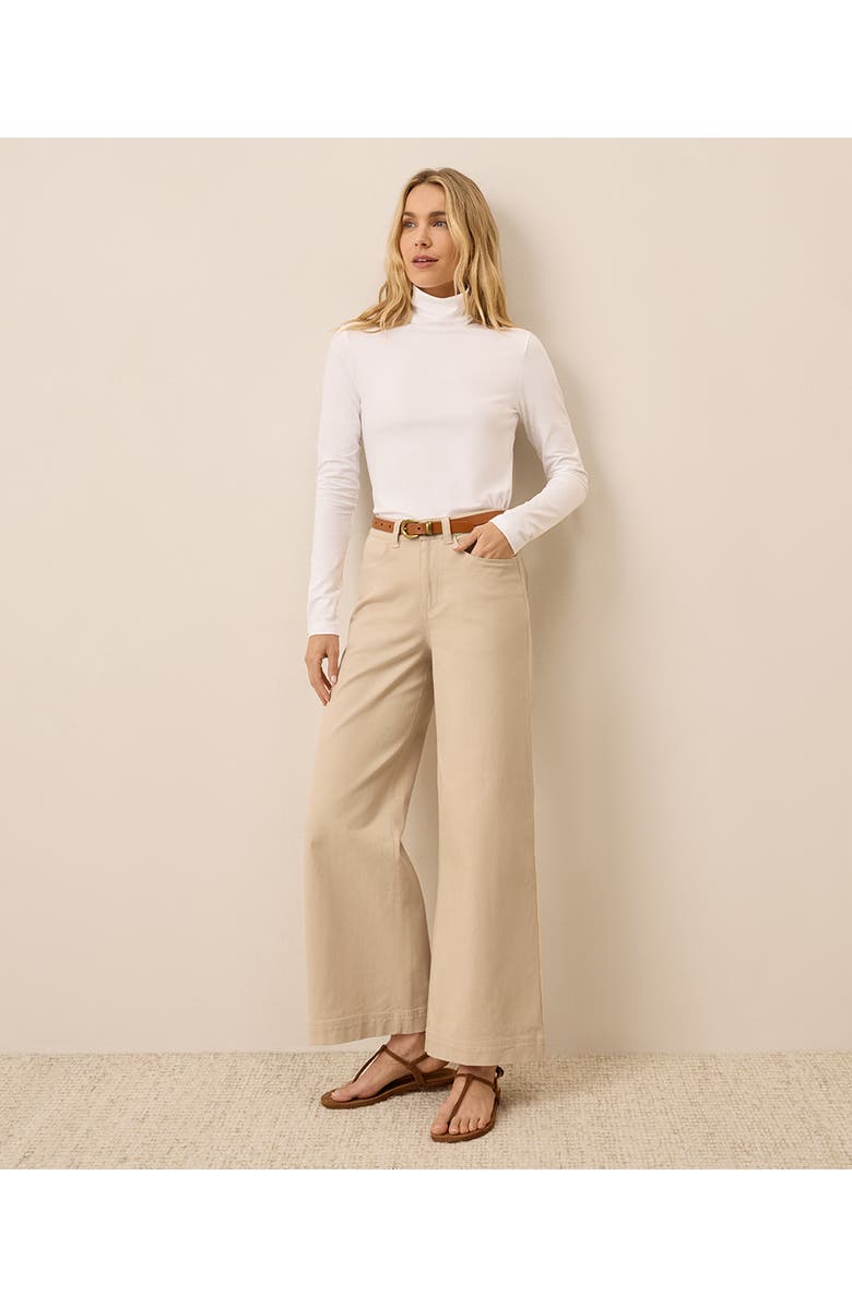 Pact Luxe Stretch Jersey Slim Turtleneck, Alternate, color, White