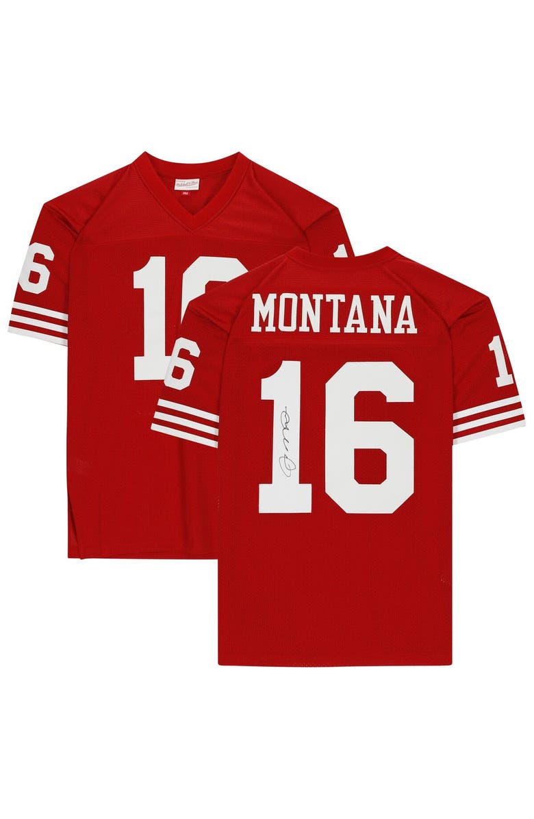 FANATICS AUTHENTIC Joe Montana San Francisco 49ers Autographed Mitchell & Ness Red Authentic Jersey, Main, color, 