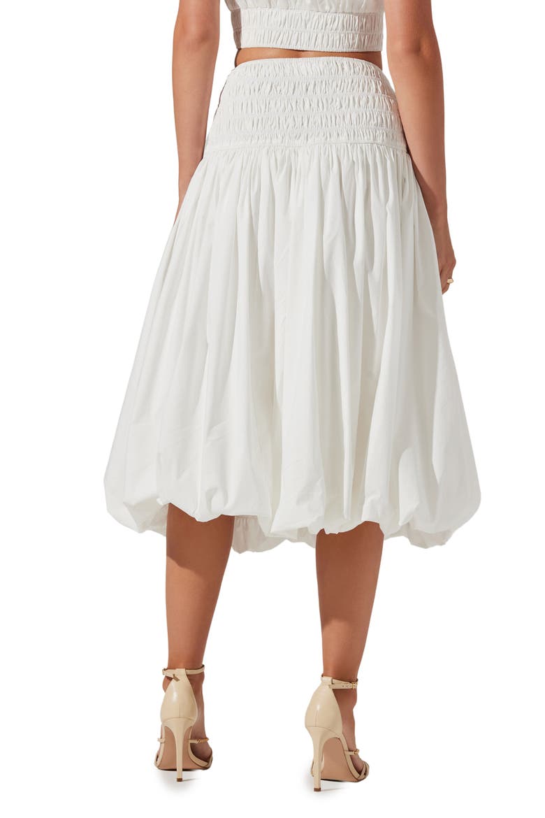 Alani Shirred Waist Bubble Hem Skirt, Alternate, color, WHITE