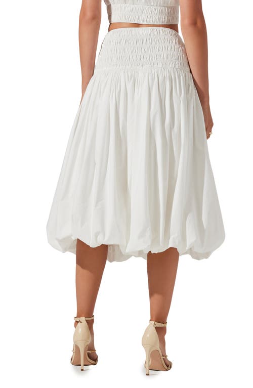 Astr The Label Alani Shirred Waist Bubble Hem Skirt In White