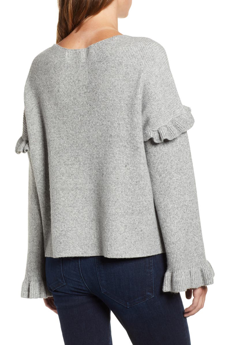 cupcakes and cashmere Ruffle Slouchy Sweater, Alternate, color,