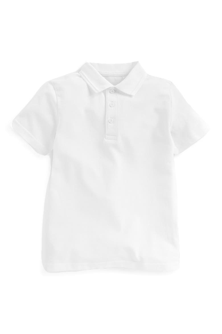 Kids' 5-Pack Uniform Cotton Polo Shirts, Alternate, color, WHITE