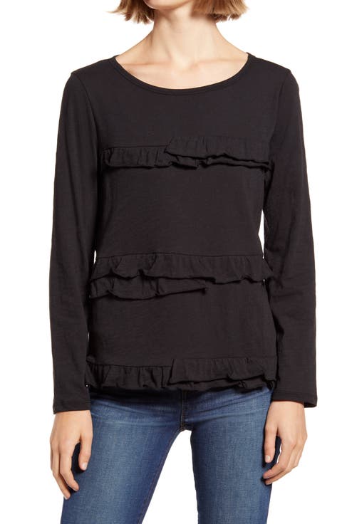Vintage Ruffle Long Sleeve T-Shirt (Regular & Plus Size) (Nordstrom Exclusive)