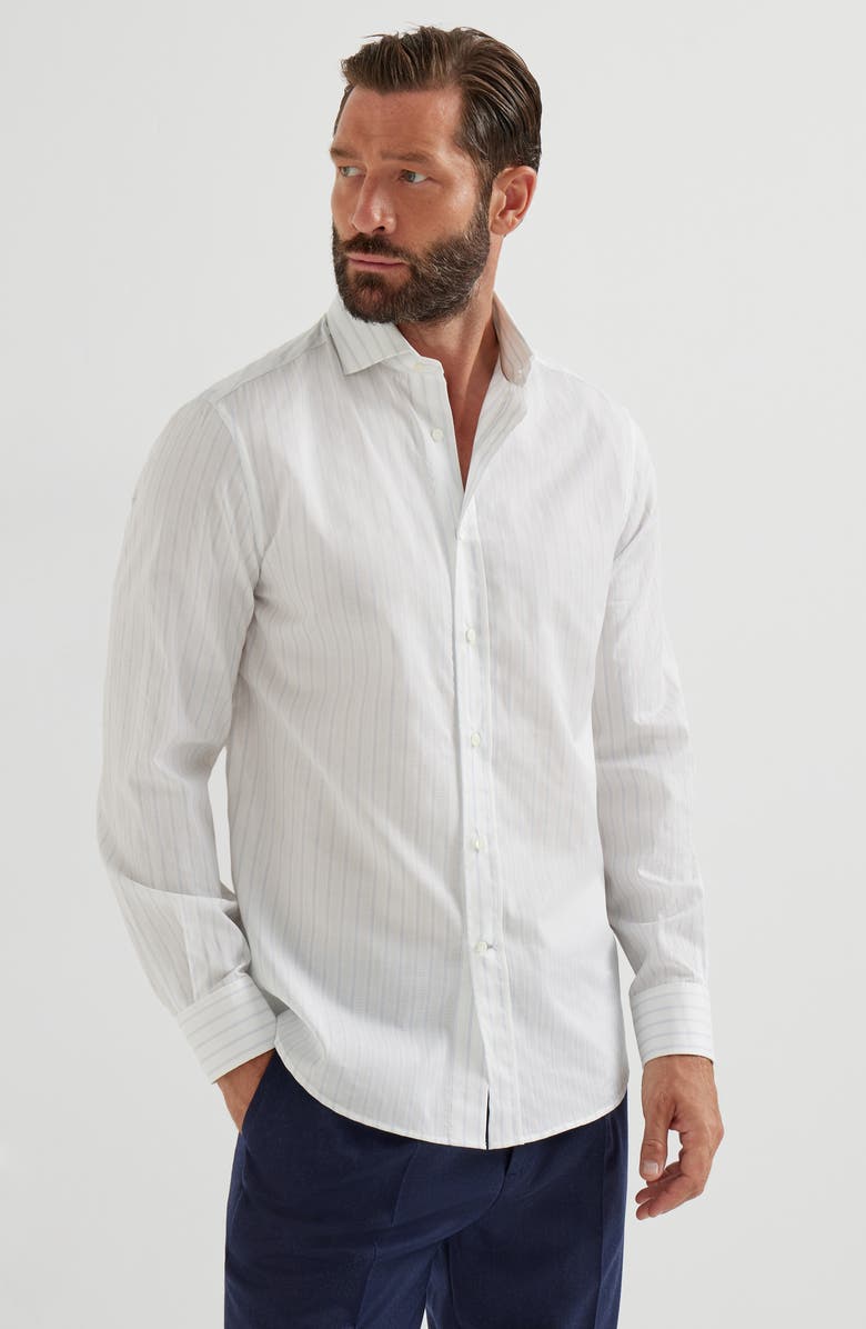 Brunello Cucinelli Striped shirt, Alternate, color, White