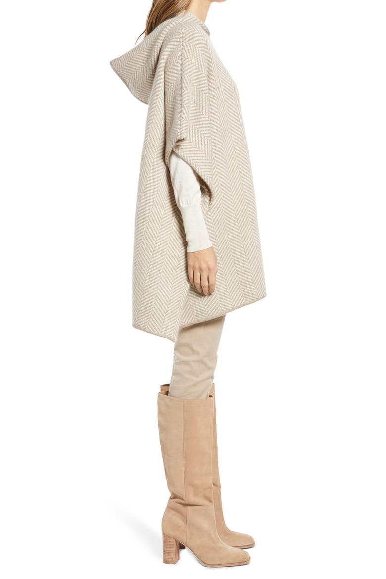 Bare Cashmere Poncho, Alternate, color, TAN COMBO