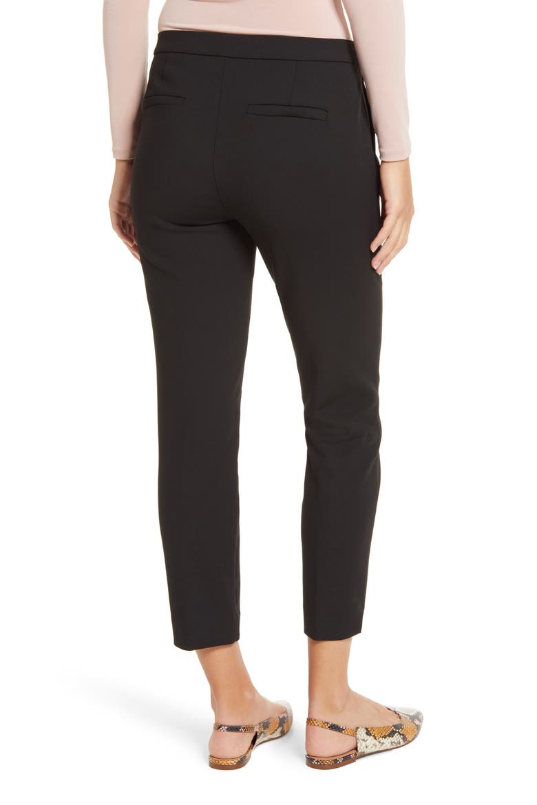 Slim Stretch Crepe Pants (Nordstrom Exclusive), Alternate, color, BLACK