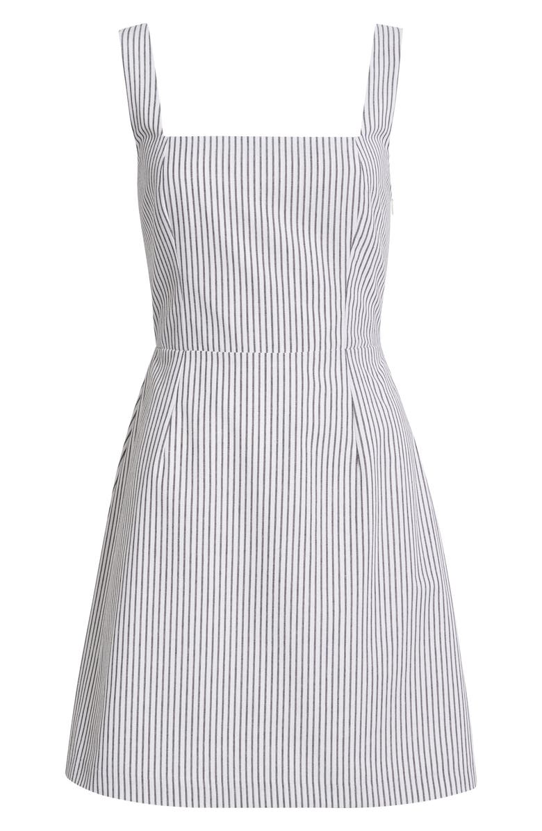 Charles Henry Stripe Sleeveless A-Line Minidress, Alternate, color, Ivory Black Stripe