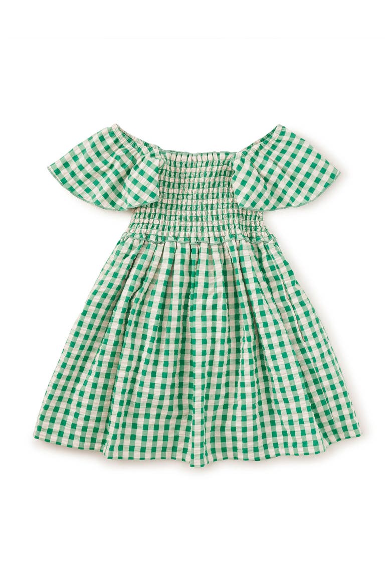 Flutter Sleeve Smocked Dress, Main, color, Garden Party Check