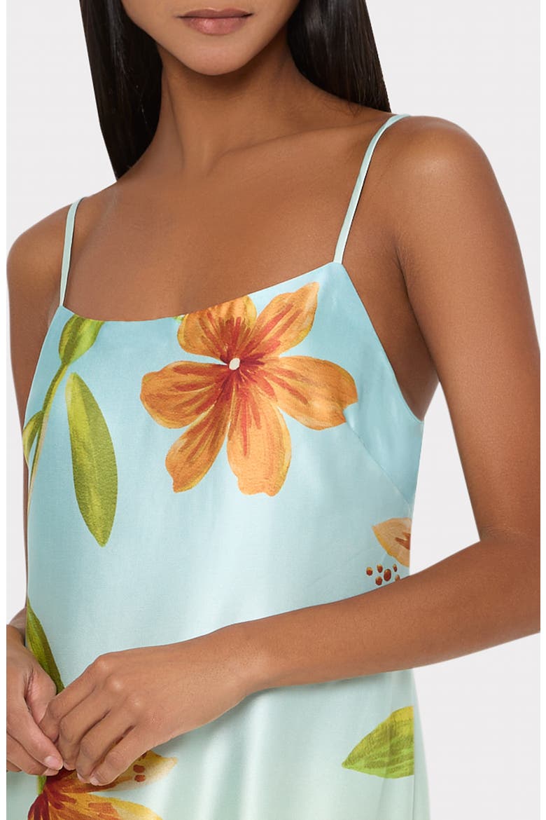 Lily Floral Print Sleeveless Satin Maxi Dress, Alternate, color, YELLOW MULTI