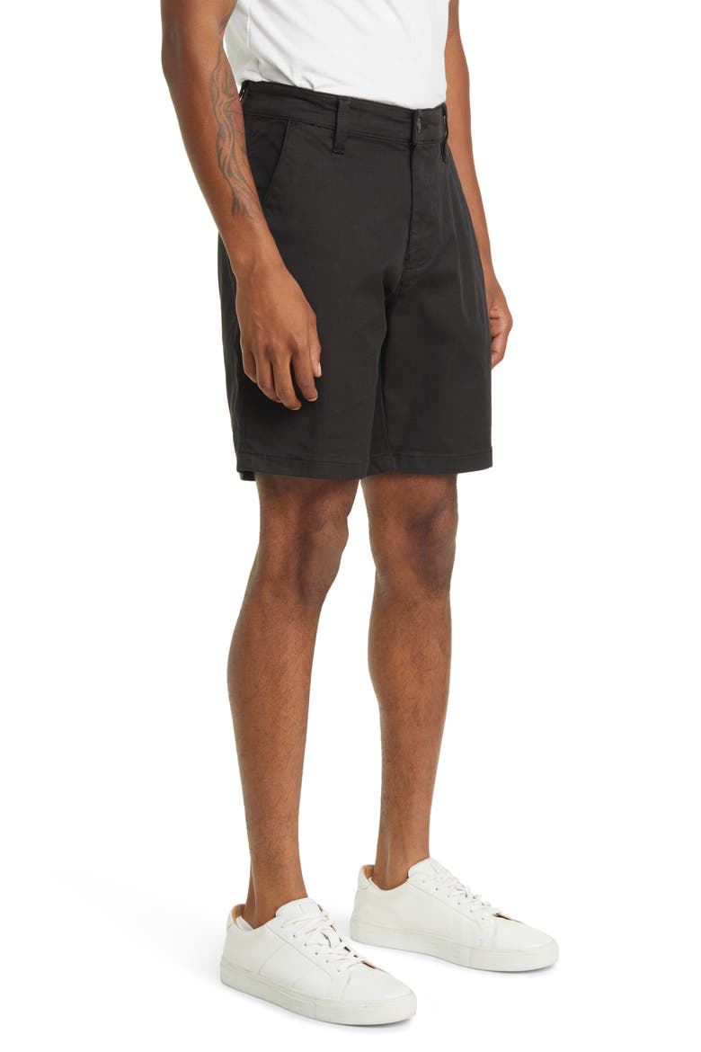 Noah Stretch Twill Flat Front Shorts, Alternate, color, BLACK LUXE TWILL