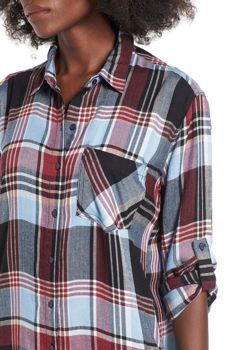 SP Black Plaid Shirtdress, Alternate, color, 