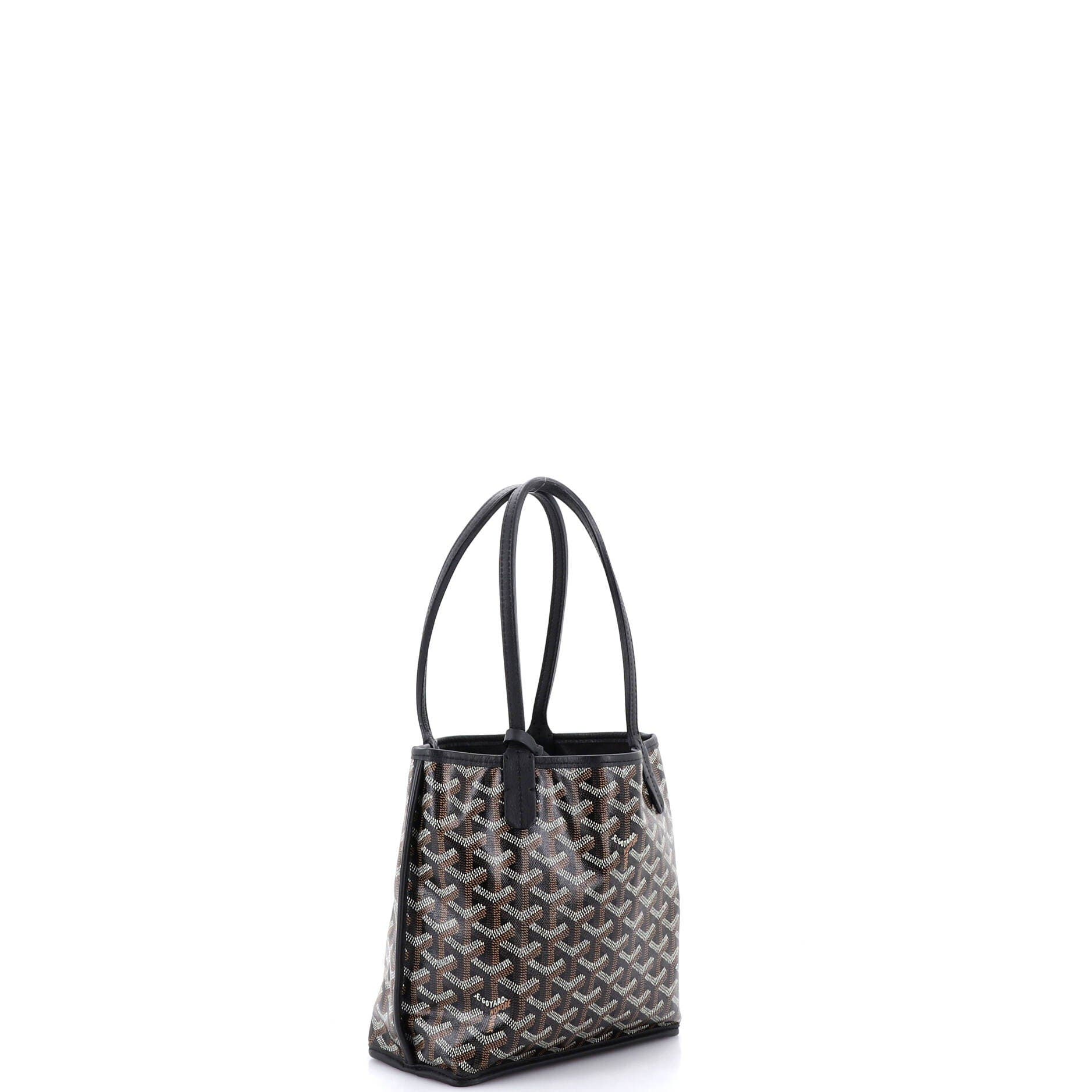 Pre-Owned Goyard Anjou Reversible Tote Coated Canvas Mini, Alternate, color, Black