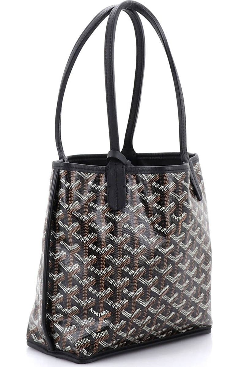 Pre-Owned Goyard Anjou Reversible Tote Coated Canvas Mini, Alternate, color, Black