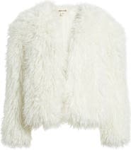 Open Edit Shaggy Faux Fur Open Front Jacket