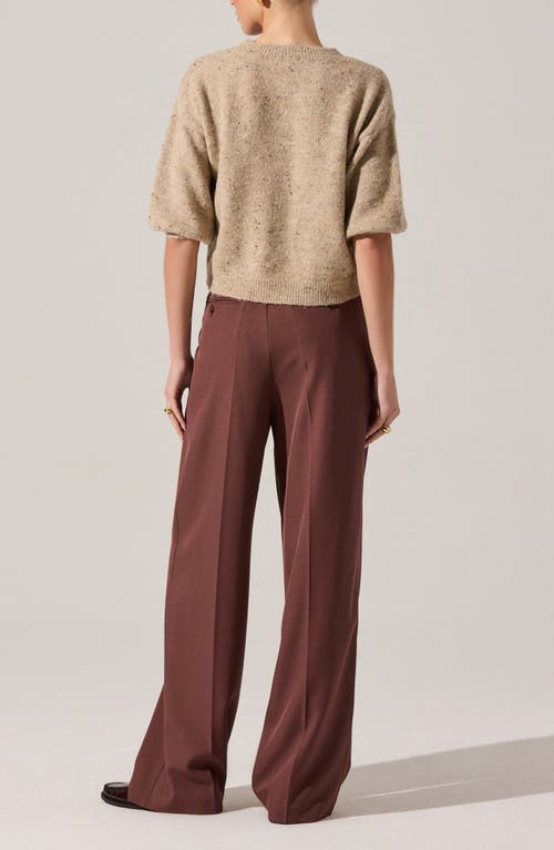 Astr The Label Colette Elbow Sleeve Sweater In Brown