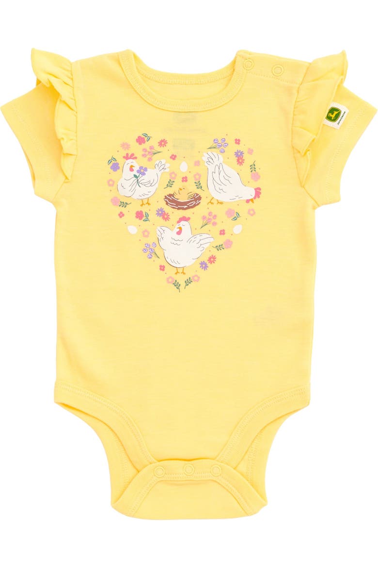 5-Pack Short Sleeve Bodysuits, Alternate, color, Pink Yellow White