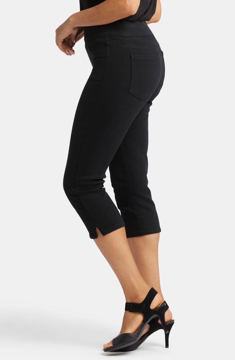 NYDJ Dakota Side Slit Pull-On Capri Jeans, Alternate, color, Overdye Black
