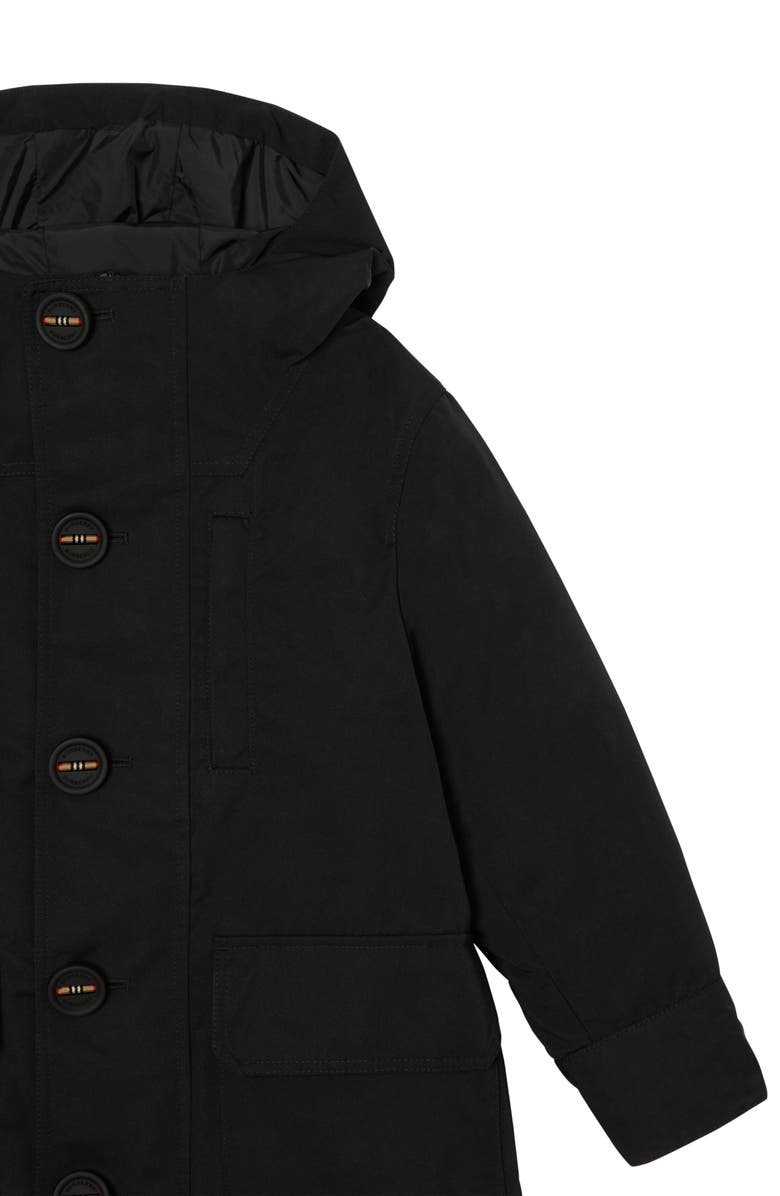 Burberry Rowan Hooded Coat with Detachable Icon Stripe Down Puffer Liner, Alternate, color,