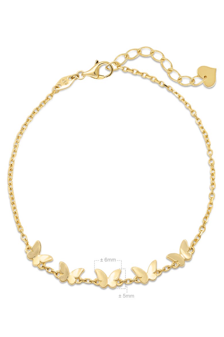 Butterfly Chain Bracelet in 14K Gold, Alternate, color, Yellow Gold