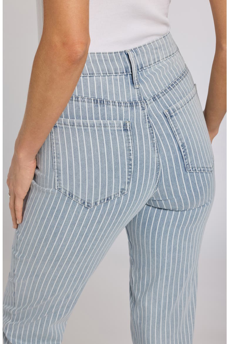 Marilyn Stripe High Waist Straight Leg Jeans, Alternate, color, AZURE STRIPE