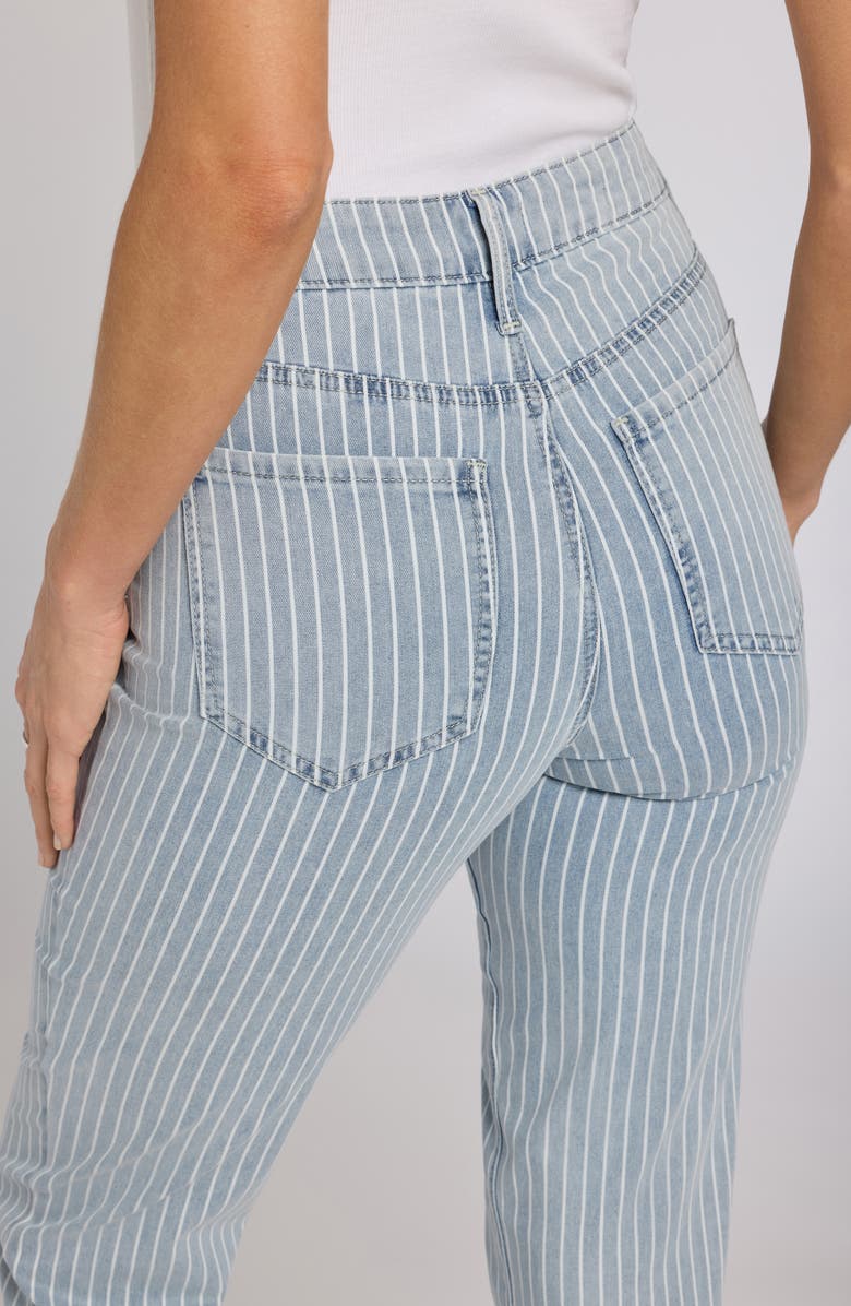 NYDJ Marilyn Stripe High Waist Straight Leg Jeans, Alternate, color, Azure Stripe