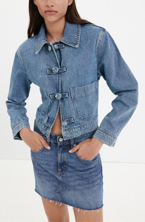 Toggle Crop Denim Jacket