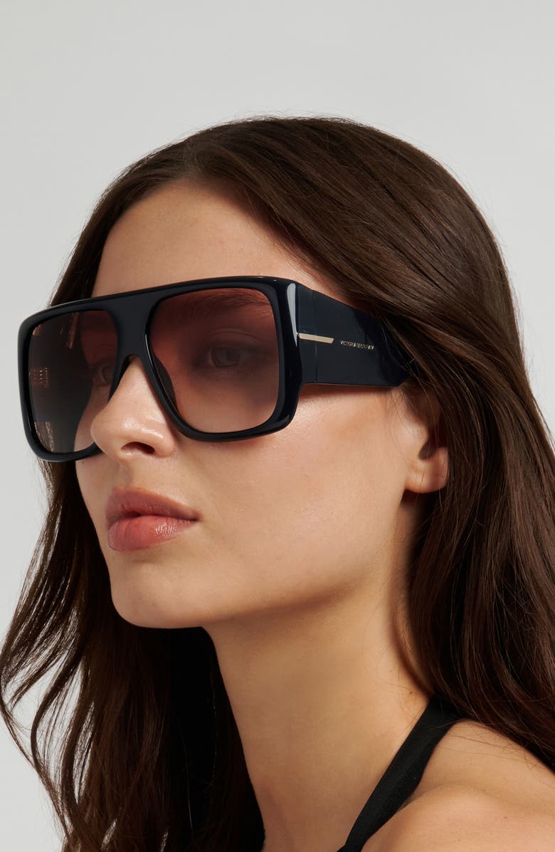 Victoria Beckham 60mm Flat Top Sunglasses, Alternate, color, Marble Blue/ Brown Sf