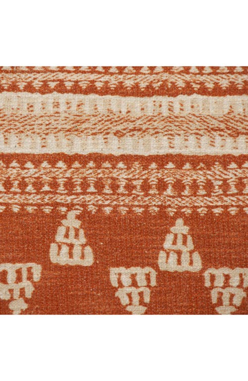 Parkland Collection Geometric Cotton Accent Pillow In Orange