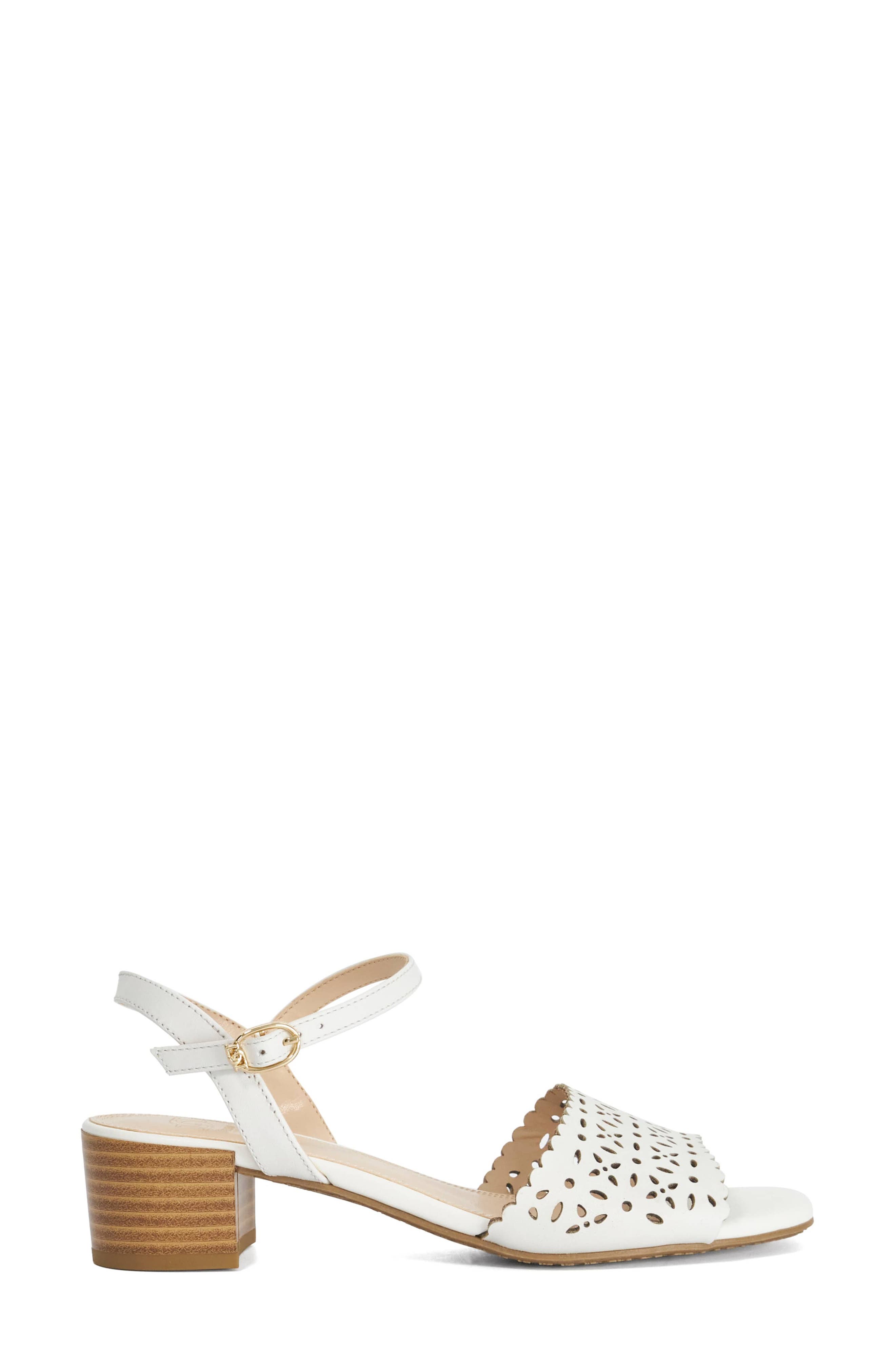 Dune London Josephina Leather Sandal, Alternate, color, White