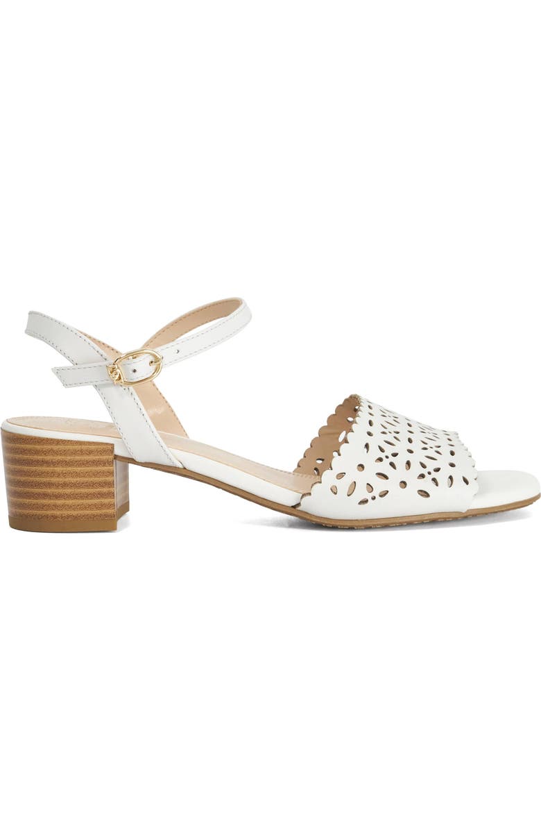 Dune London Josephina Leather Sandal, Alternate, color, White