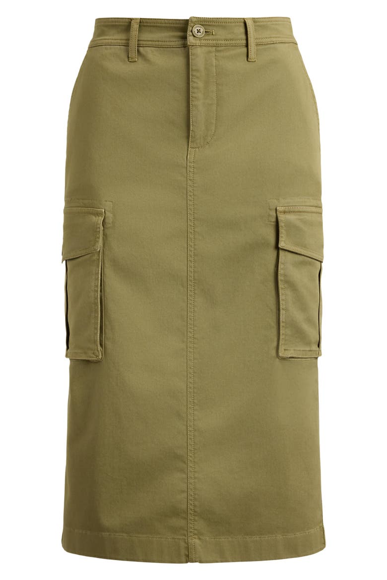 Stretch Chino Cargo Pencil Skirt, Alternate, color, LIGHT AGAVE GREEN