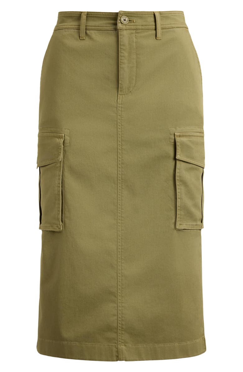 Lauren Ralph Lauren Stretch Chino Cargo Pencil Skirt, Alternate, color, Light Agave Green