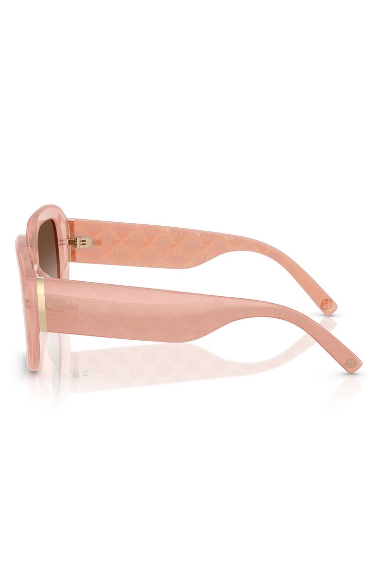 Tory Burch 54mm Irregular Sunglasses, Alternate, color, Milky Wine Pink / Brown