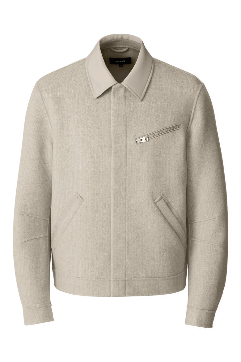 Hayes Herringbone Mixed Media Wool Jacket, Alternate, color, TAUPE MIX-TAUPE