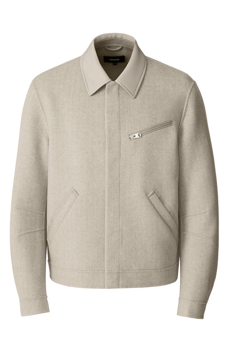 Mackage Hayes Herringbone Mixed Media Wool Jacket, Alternate, color, Taupe Mix-Taupe