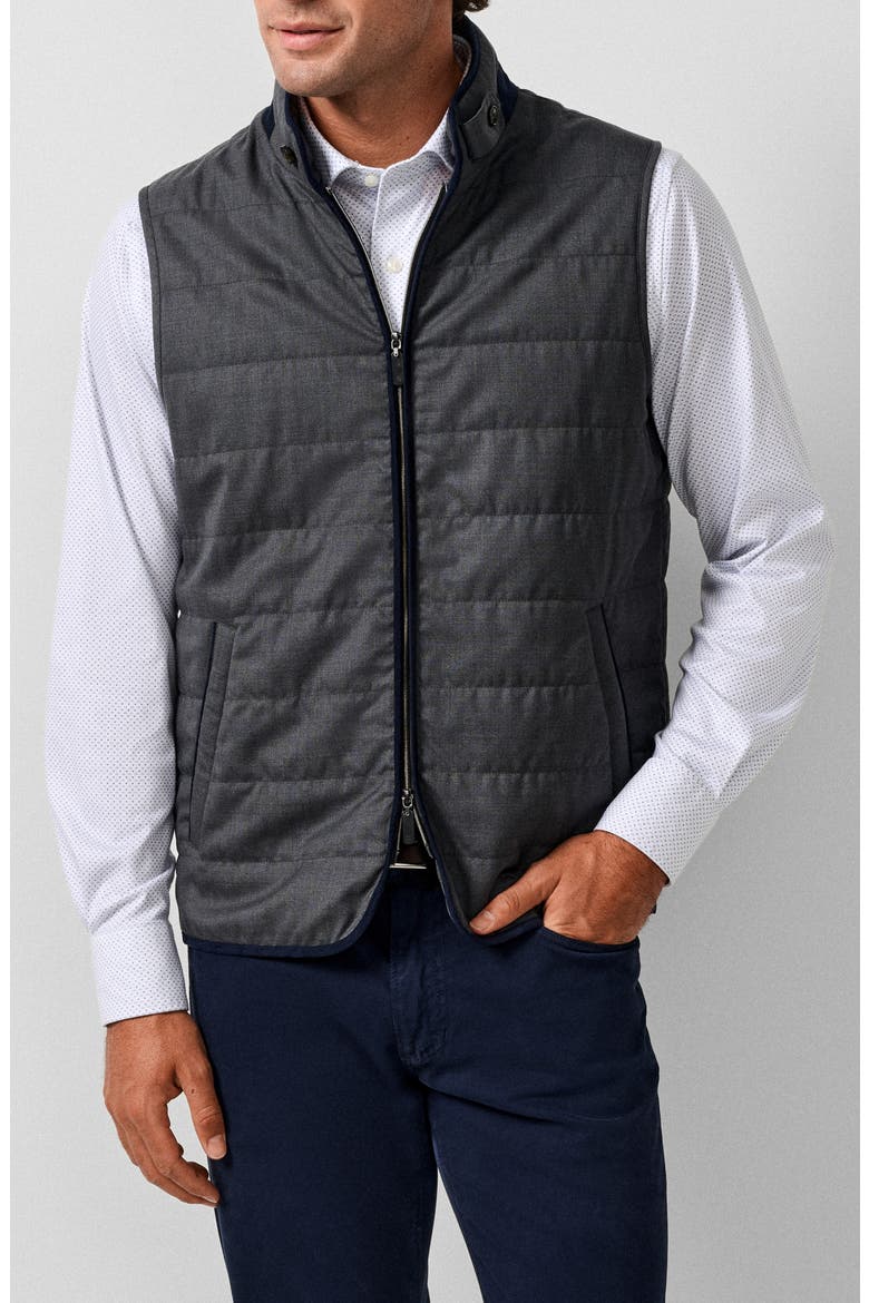 Wool Quilted Vest, Main, color, STEEL