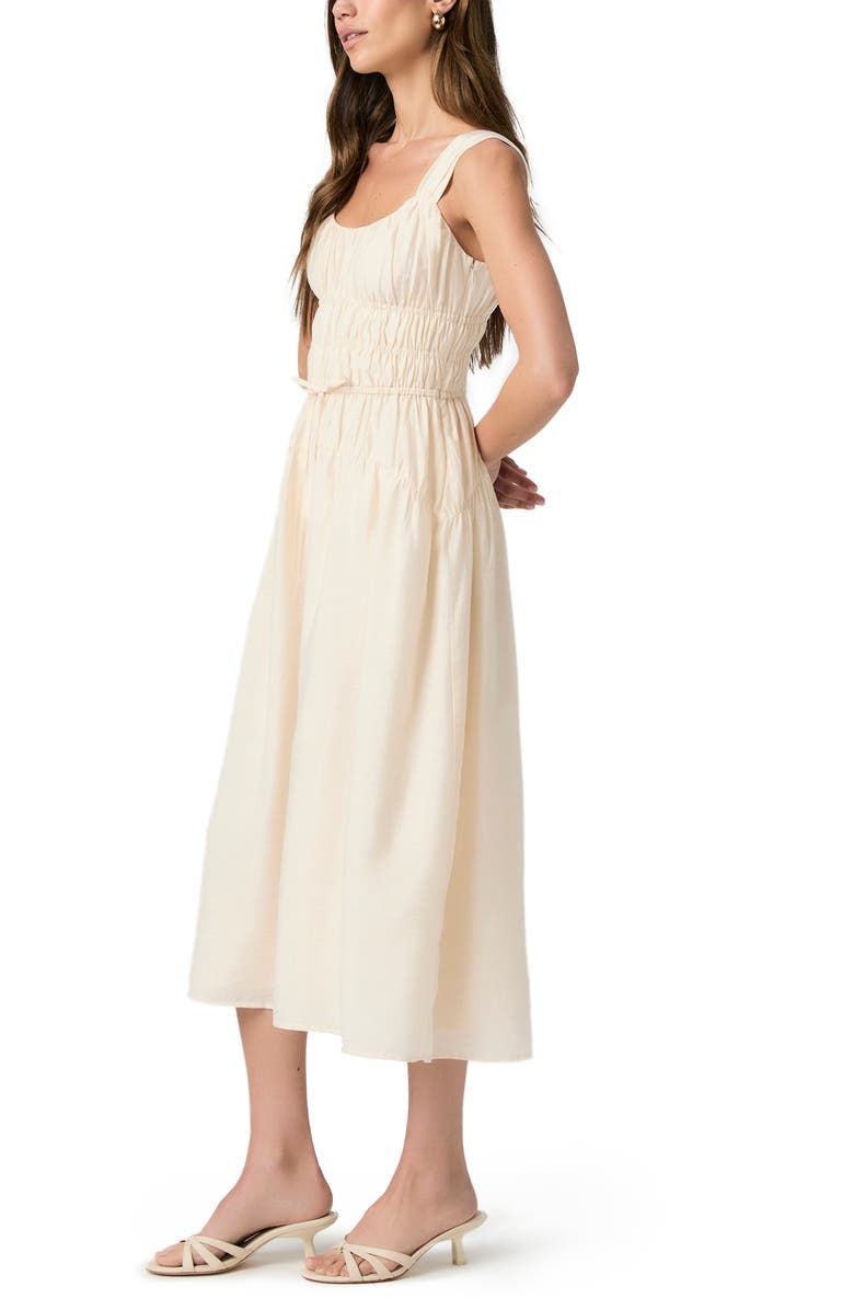 PAIGE Arpeggio Smock Bodice Dress, Alternate, color, Oyster White