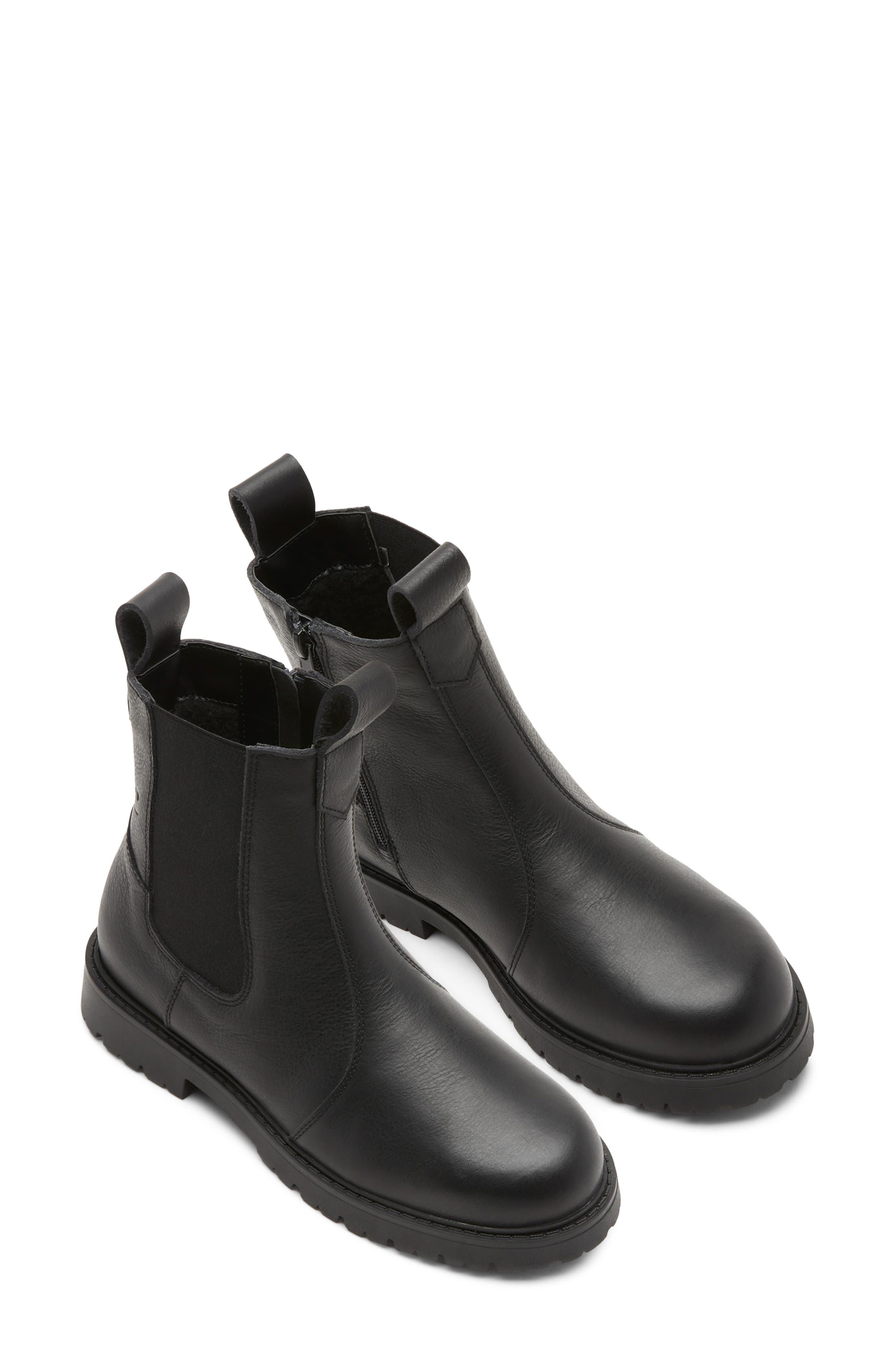 Eclectic Leather Chelsea Boot, Alternate, color, BLACK LEATHER